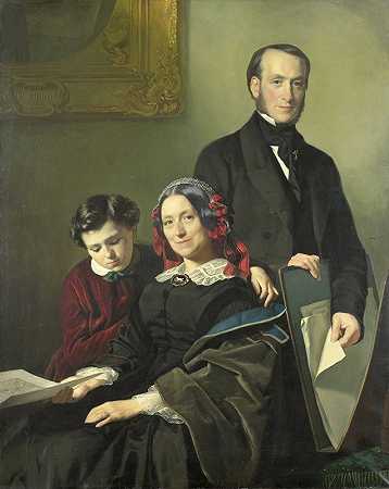 “雅各布·斯波尔的老师、画家威廉·亨德里克·施密特（1809-49）的遗孀A.J.施密特·基瑟夫人和她的哥哥J.N.基瑟以及雅各布·斯波尔十岁的儿子