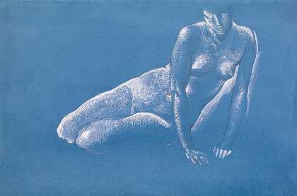 爱德华·科利·伯恩·琼斯爵士为《美杜莎一世之死》绘制的素描书——美杜莎裸体研究
