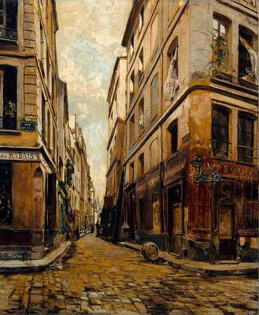 “La Rue de Hotel Colbert by Emmanuel Lansyer