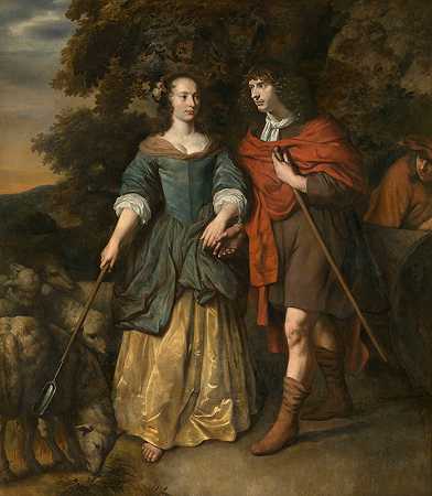 杰布兰德·范登·埃克霍特的《牧羊人的年轻夫妇》