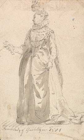 “人物服装研究1501年的法国优质女士”，托马斯·格尔廷著