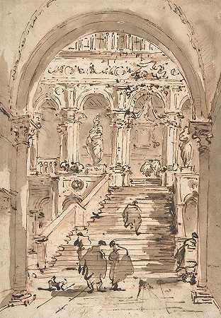 弗朗西斯科·瓜尔迪的《巨人的楼梯》，威尼斯公爵宫