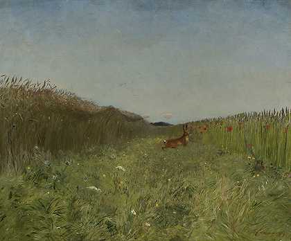 Jozef Chelmonski的《谷物中的野兔》
