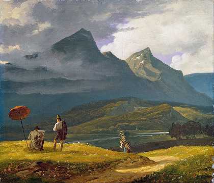 Wilhelm Bendz的《山地风景》