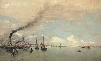 Hendrik Willem Mesdag的《海港美景》