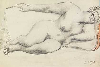 裸体躺着，1932年。-勒·柯布西耶