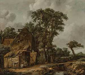 科内利斯·格里茨·戴克（Cornelis Gerritsz Decker）的《溪边有农舍的风景》