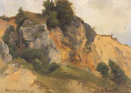 Edmund Kanoldt《Hohenstaufen的岩石地形》
