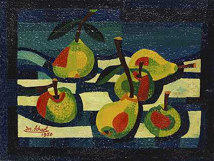 苹果和梨，1950年。-斯卡尔