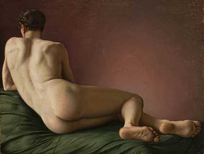 亚历山大·莱瑟（Aleksander Lesser）的《躺着的男人背后的裸体》