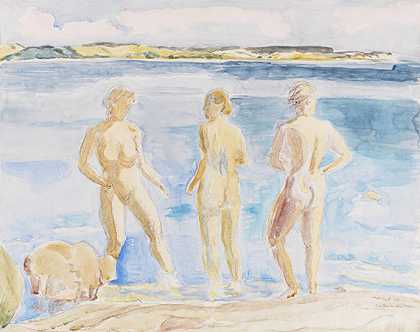 1938年，海边的三个女人。-埃里希·黑克尔