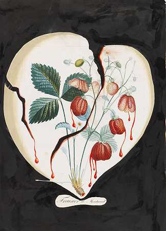 草莓心，1970年。-萨尔瓦多·达利