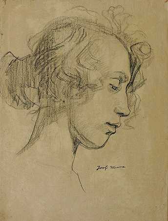 Josef Wawra的《女孩的头像》