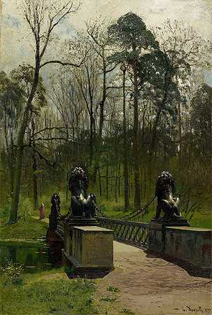 路易·杜泽特（Louis Douzette）的《蒂尔加滕的Löwenbrücke》