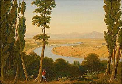 威廉·林顿（William Linton）从蒙特马里奥（Monte Mario）观看台伯河和罗马坎帕尼亚河