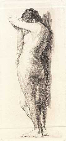 弗兰斯·施瓦茨（Frans Schwartz）的《赤裸的站着的女人，藏着脸》