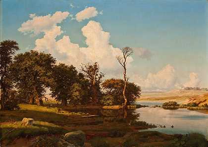 海因里希·邦岑的《池边的橡树》