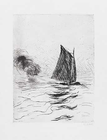 水手与烟雾，1910年。-埃米尔·诺德