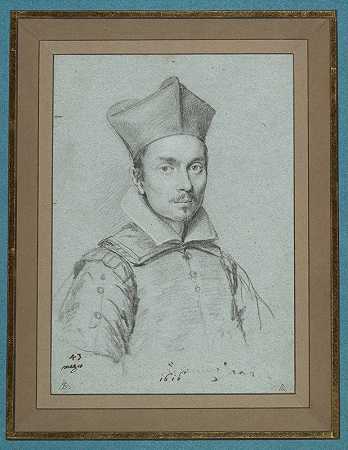 奥塔维奥·莱昂尼（Ottavio Leoni）的《传教士肖像，也许是米格纳内利家族的肖像》