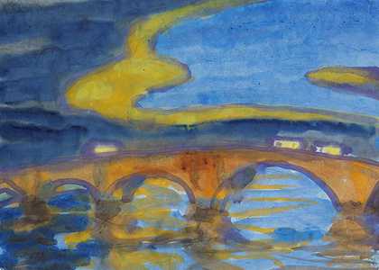 易北河大桥（德累斯顿奥古斯都大桥），1925/1930年。-埃米尔·诺德