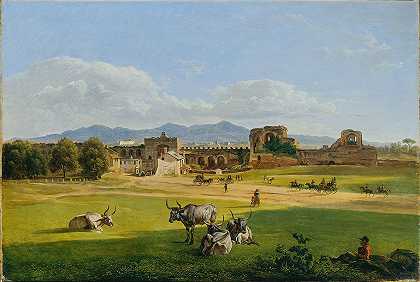Joseph Rebell的《圣乔瓦尼门vs弗拉斯卡蒂坎帕尼亚风景》