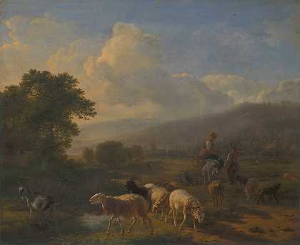巴尔塔萨尔·保罗·奥梅甘克的《牧羊人在山区风景》