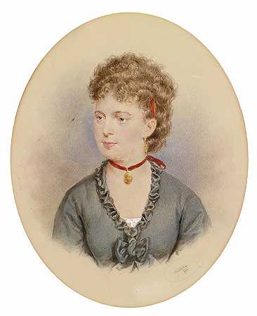 约瑟夫·克里休伯（Josef Kriehuber）的《年轻女子肖像（女儿内斯特罗伊）》