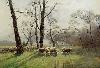 奥古斯特·芬克的《暮色中的牧羊人》