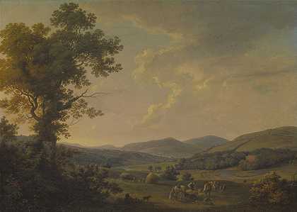 威廉·阿什福德（William Ashford）的《干草匠的风景与格鲁吉亚房子的远眺》