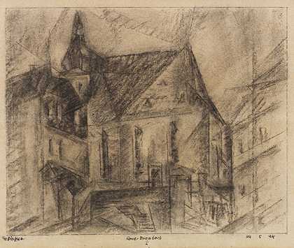 格罗布伦巴赫教堂，1924年。-利奥尼·费宁格