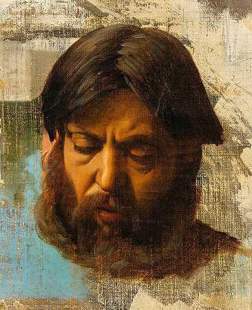 让·勒孔特·杜·诺伊的《胡子男人的头像》
