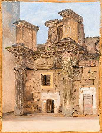 康斯坦丁·汉森的《罗马涅尔瓦论坛上的密涅瓦神庙》