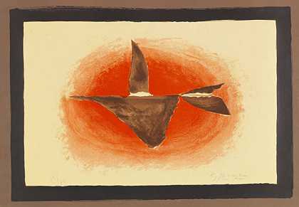 《日落》（鸟十六世），1958年。-乔治·布拉克