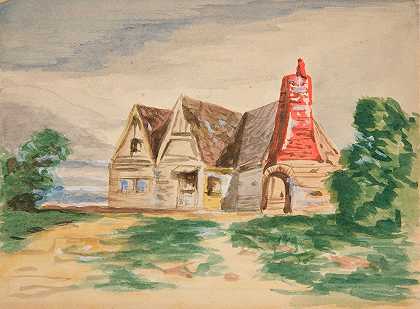 埃德温·奥斯汀·艾比的乡村小屋草图