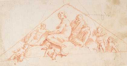 乔瓦尼·兰弗兰科的《坐着的使徒和推杆》
