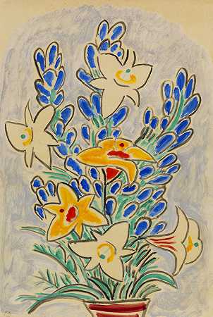 《花》，1955年。-加布里埃尔·明特