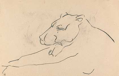 亨利·高迪耶·布热斯卡的《躺着的狮子》