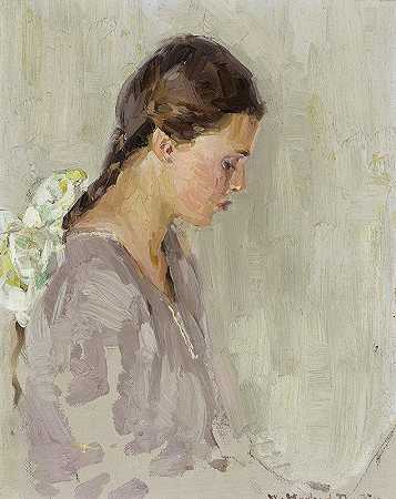 威廉·赫伯特·邓顿的《薇薇安·E·邓顿（艺术家的女儿）肖像》