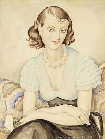 格尔达·韦格纳的《一位年轻女性的肖像》