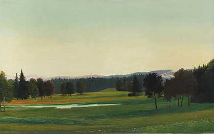 上巴伐利亚风景（艾布林附近的风景），1932年。-格奥尔格·施里普夫