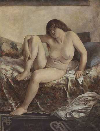 女性裸体，1920年。-奥立克