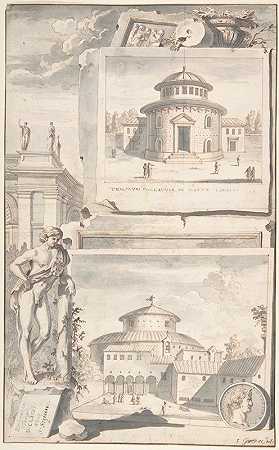 “重建科里奥山的克劳迪乌斯神庙（上图）和简·戈里的废墟（下图）