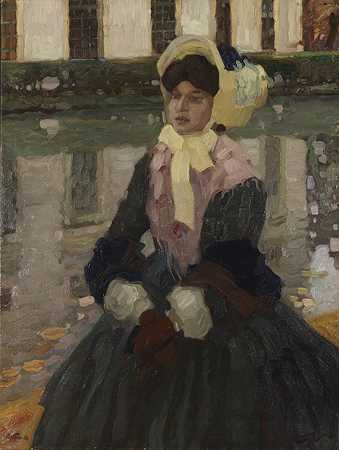 1903年，维罗妮卡·基尔迈尔在施莱什海默花园的肖像。-利奥·普茨