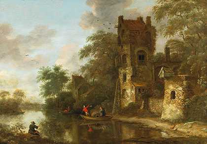罗洛夫·扬兹·范·弗里斯（Roelof Jansz.van Vries）的《河岸上一片废墟的风景》