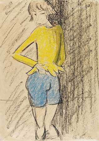 玛什卡（穿黄色夹克的女孩，马戏团女孩），1919年左右。-奥托·缪勒