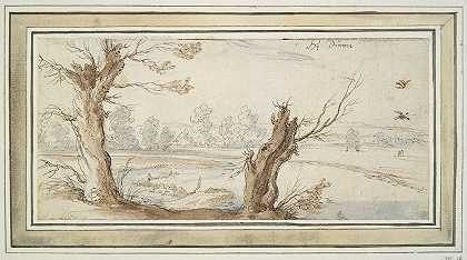 《鲁尔河上的柳树》（Wenceslaus Hollar）