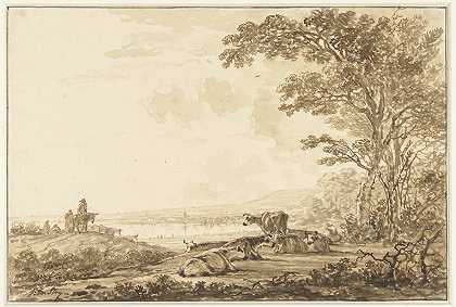雅各布·范·斯特里杰（Jacob van Strij）的《休息牛的河流风景》