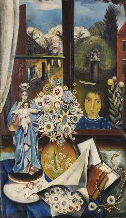 《麦当娜与花瓶的静物》，沃尔1930年。-伊迪丝·坎彭东克
