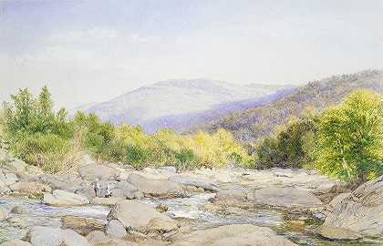 约翰·威廉·希尔的《风景卡茨基尔溪风景》