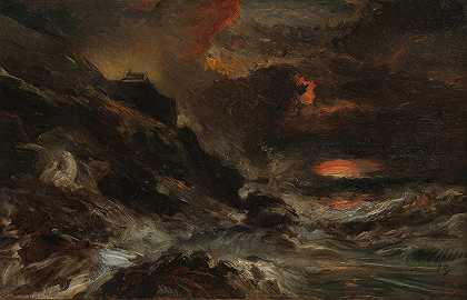 《诺曼底海岸的一场风暴》（Eugène Isabey）